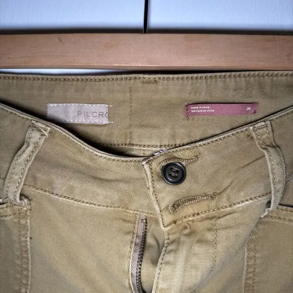 Anthropology Pilcro The Wanderer Straight Leg Pants Utility Cargo Tan | Wmn's 29 - Picture 3 of 12